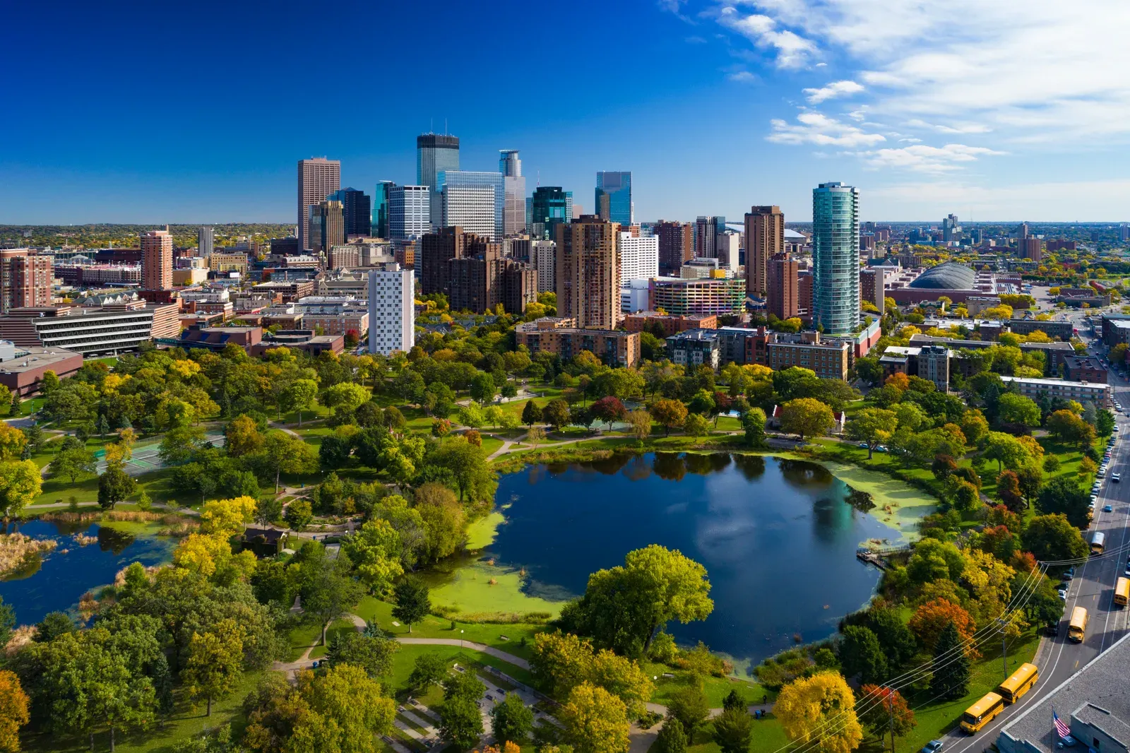 Aerial view of the Minneapolis metro